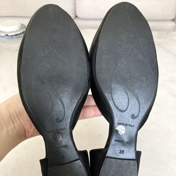 Roger Vivier D'Orsay ballet flats (black w/ silver buckles & crystals) size 5 - Picture 12 of 12